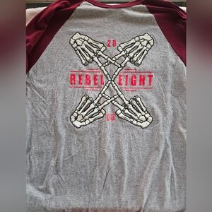 Gray and Burgundy Long Sleeve Shirt